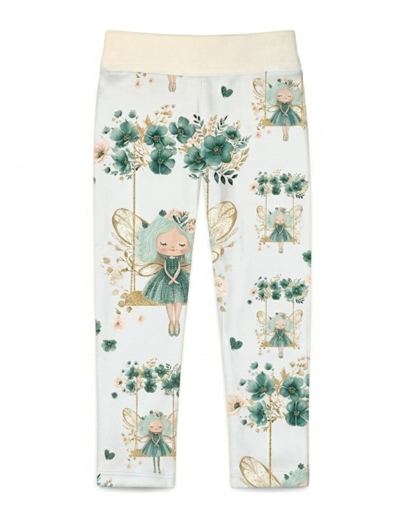Grüne Feen Baby Hose gerade Baumwollhose mit Gummibund für Mädchen