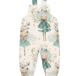Grüne Latzhose mit Feenmotiv aus Baumwolle für Mädchenbaby