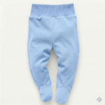 Hellblaue Babyhose Fuß aus Baumwolle mit Fußteil und elastischem Bund für Jungen