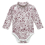 Jugend Mädchen Rollkragen Body bordeaux Blumenmuster langarm