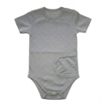 Jugend PEG Body Grau Kurzarm aus Baumwolle für Jugendliche mit Sonde.