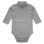 Kinder-Rollkragenbody Jungen grau langarm