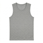 Ärmelloses graues Kinder Tanktop aus Baumwolle für Jungen.
