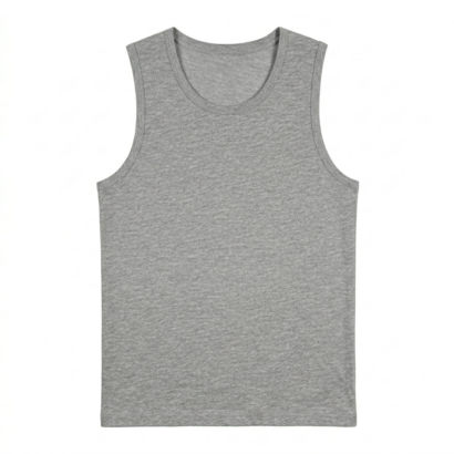 Ärmelloses graues Kinder Tanktop aus Baumwolle für Jungen.