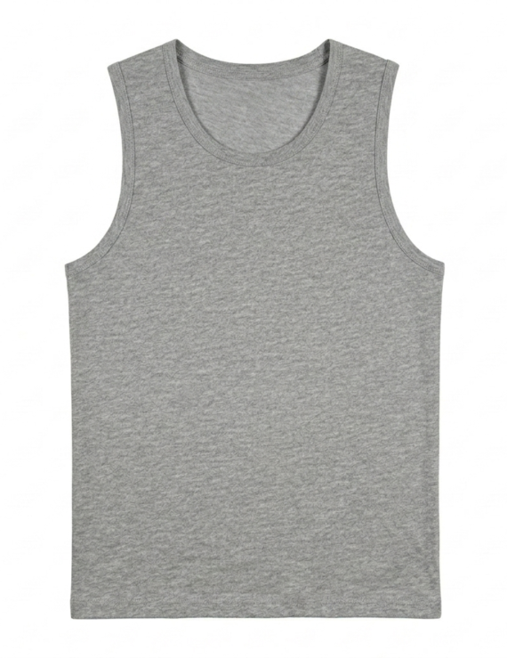 Ärmelloses graues Kinder Tanktop aus Baumwolle für Jungen.