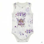 Lila Feen Baby Body aus Baumwolle mit Druckknöpfen vorne