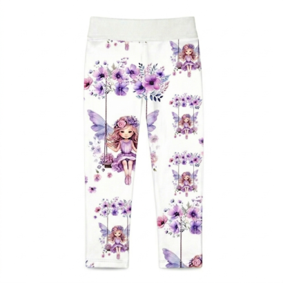 Lila Feen Baby Hose gerade Baumwollhose mit Gummibund für Mädchen