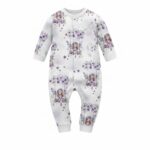 Lila Baby Overall mit Feen-Muster aus Baumwolle für Mädchen