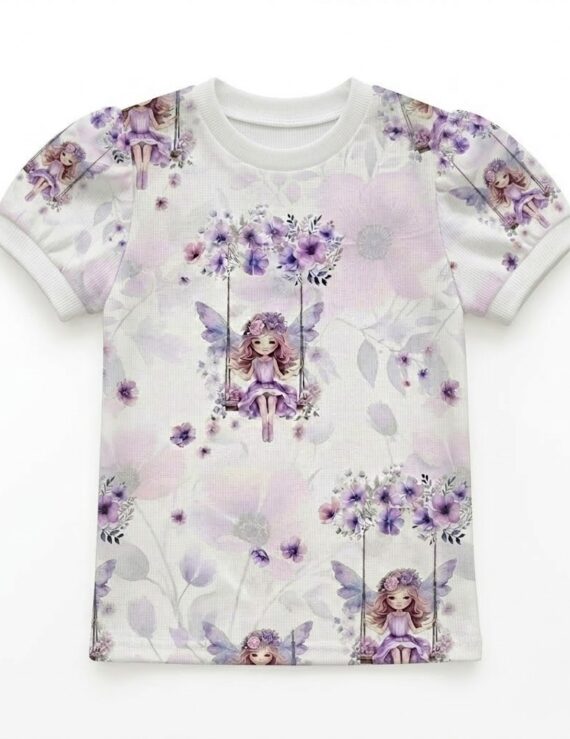Lila Baby T-Shirt mit Feen-Muster aus Baumwolle