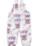 Lila Latzhose mit Feenmotiv aus Baumwolle für Mädchenbaby