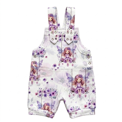 Leichte Baumwoll-Shorts-Latzhose für Baby Mädchen mit Feenmotiv – leichte Baumwoll-Shorts-Latzhose für Baby Mädchen mit Feenmotiv