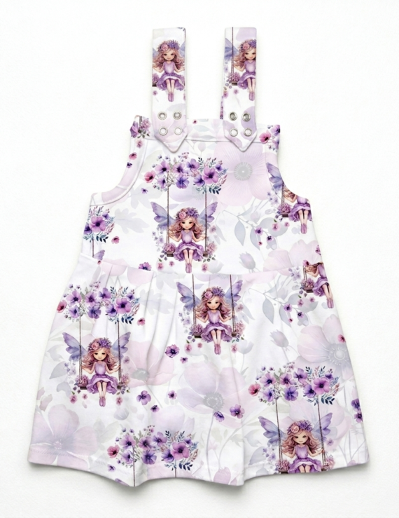 Lila Baby Trägerkleid mit Feen-Muster aus Baumwolle
