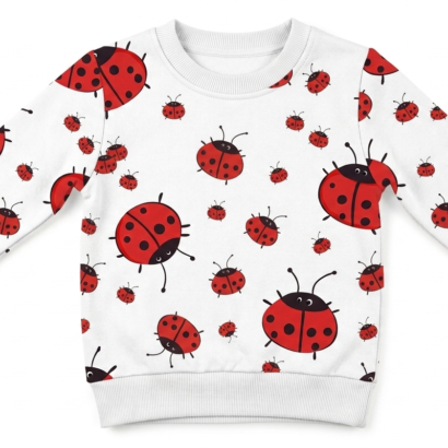 Baby Pullover mit Marienkäfer-Muster aus Baumwolle