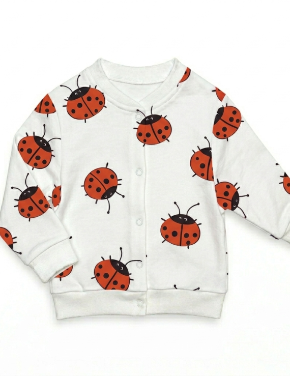 Baby Shirt mit Marienkäfer-Muster und Druckknöpfen aus Baumwolle