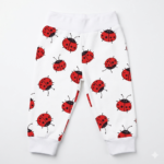 Marienkäfer Babyhose Rosa aus Baumwolle mit rosa Bündchen für Mädchen
