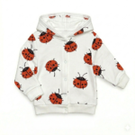Baby Kapuzenjacke mit Marienkäfer-Muster und Druckknöpfen aus Baumwolle