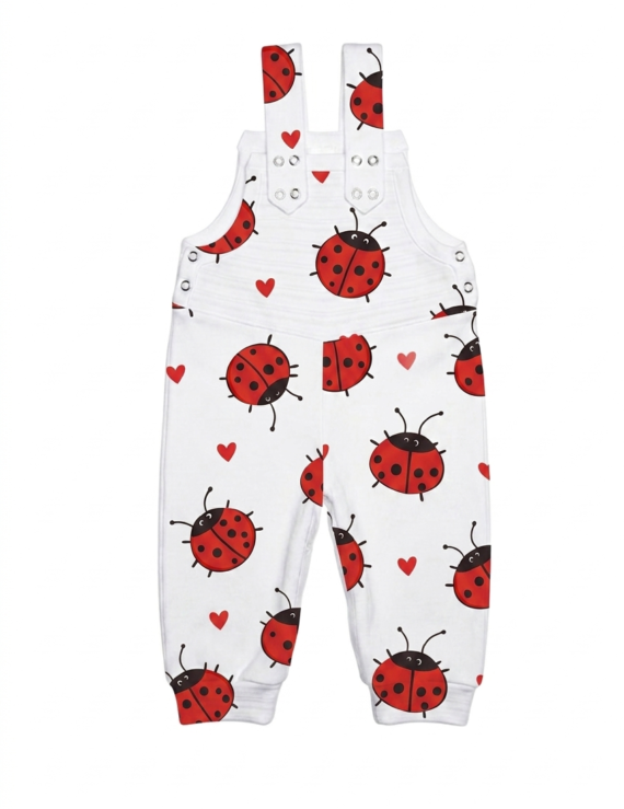 Latzhose mit Marienkäfer-Motiv aus Baumwolle für Mädchenbaby