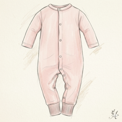 Overall Langarm Druck Illustration