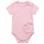 PEG-Kinderbody Mädchen kurzarm rosa mit PEG-Sonde