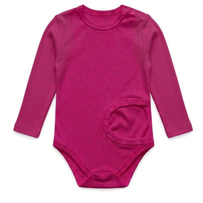 PEG-Kinderbody Mädchen langarm pink für Kinder mit PEG-Sonde