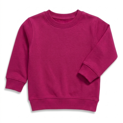 Pinker einfarbiger Baby Pullover mit langen Ärmeln aus Baumwolle