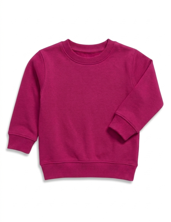 Pinker einfarbiger Baby Pullover mit langen Ärmeln aus Baumwolle