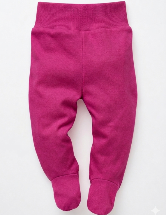 Pink Babyhose Fuß aus Baumwolle mit Fußteil und elastischem Bund für Mädchen