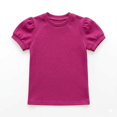 Pinkes Babyshirt aus Baumwolle mit kurzen Ärmeln