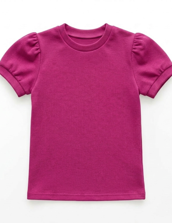 Pinkes Babyshirt aus Baumwolle mit kurzen Ärmeln