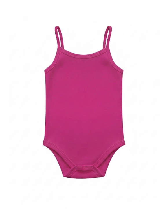Pink Damen Body aus Baumwolle mit Spaghettiträgern.