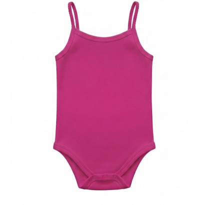 Pink Baby Body mit Spagetti-Trägern aus Baumwolle
