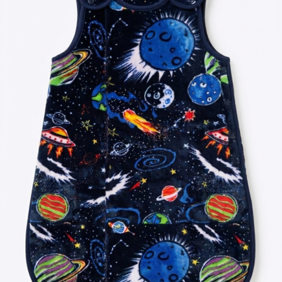 Dunkelblauer Planeten Baby Schlafsack aus Wellsoft für Jungen