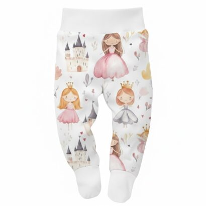 Prinzessin Babyhose mit Fußteil aus Baumwolle für Mädchenbaby