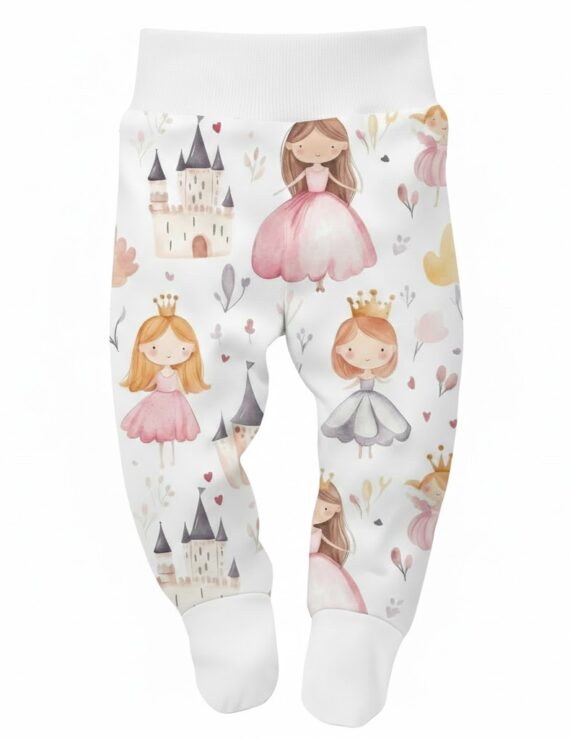 Prinzessin Babyhose mit Fußteil aus Baumwolle für Mädchenbaby