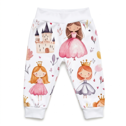 Prinzessin Babyhose Rosa aus Baumwolle mit rosa Bündchen für Mädchen