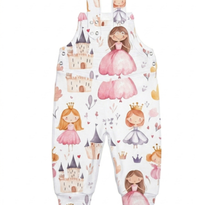 Prinzessin Latzhose Weiß für Mädchenbabys aus Baumwolle