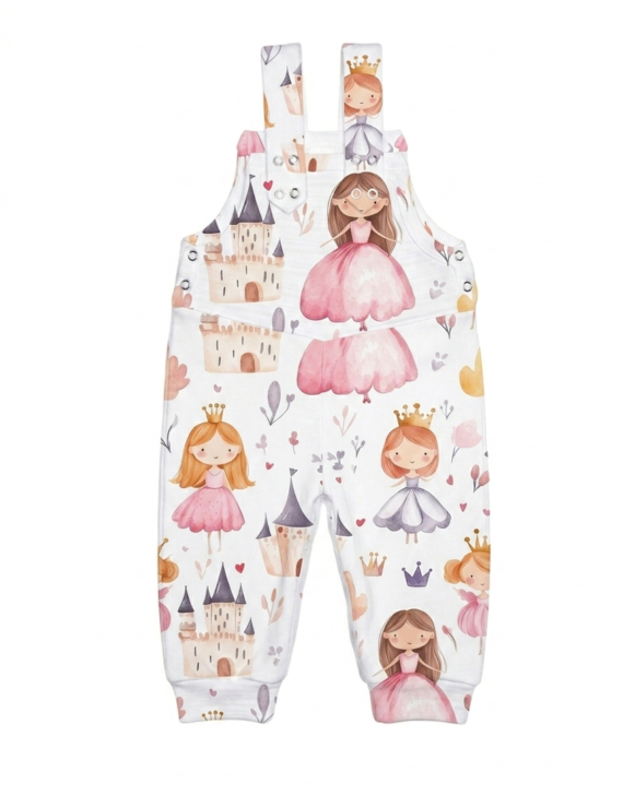 Prinzessin Latzhose Weiß für Mädchenbabys aus Baumwolle