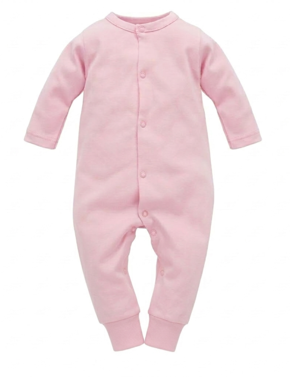 Rosa Baby Overall Langarm aus Baumwolle mit Füßen für Mädchen
