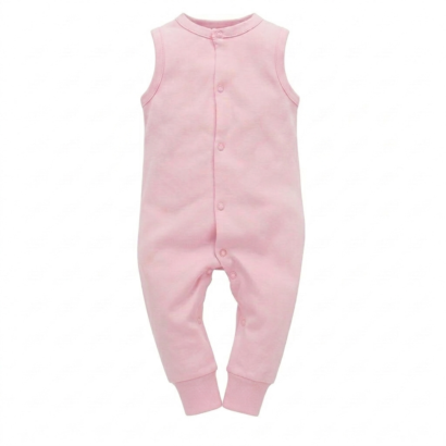 Rosa ärmelloser Baby Overall aus Baumwolle für Mädchen