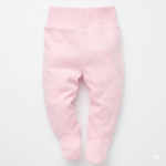 Rosa Babyhose Fuß aus Baumwolle mit Fußteil und elastischem Bund für Mädchen