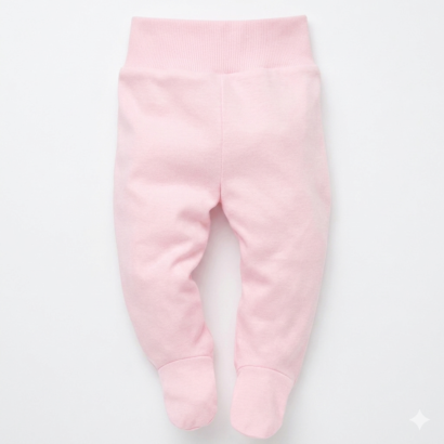 Rosa Babyhose Fuß aus Baumwolle mit Fußteil und elastischem Bund für Mädchen