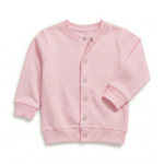 Rosa Baumwoll-Sommerjacke für Baby Mädchen mit durchgehender Druckknopfleiste