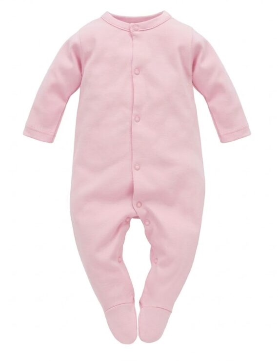Rosa Baby Strampler mit langen Ärmeln und Füßen für Mädchen