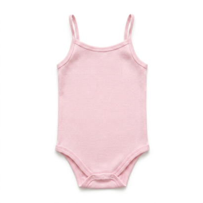 Rosa Baby Body mit Spagetti-Trägern aus Baumwolle