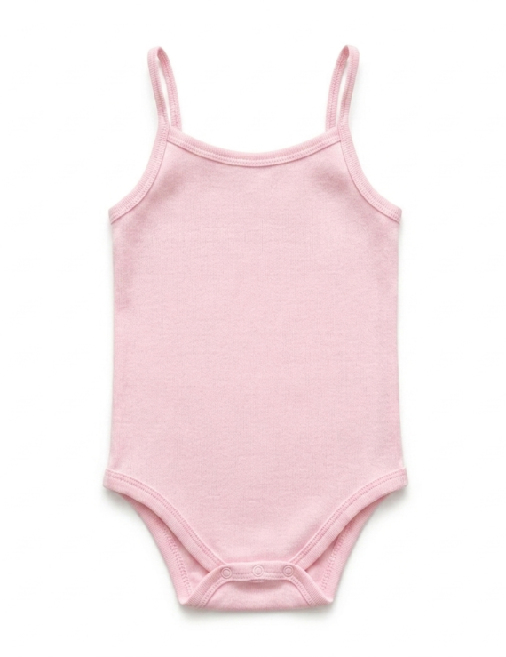 Rosa Baby Body mit Spagetti-Trägern aus Baumwolle
