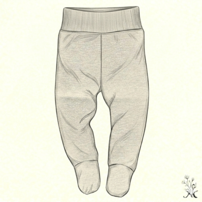 Strampler Hose Fuß Illustration – Zeichnung einer Hose mit Füßen.