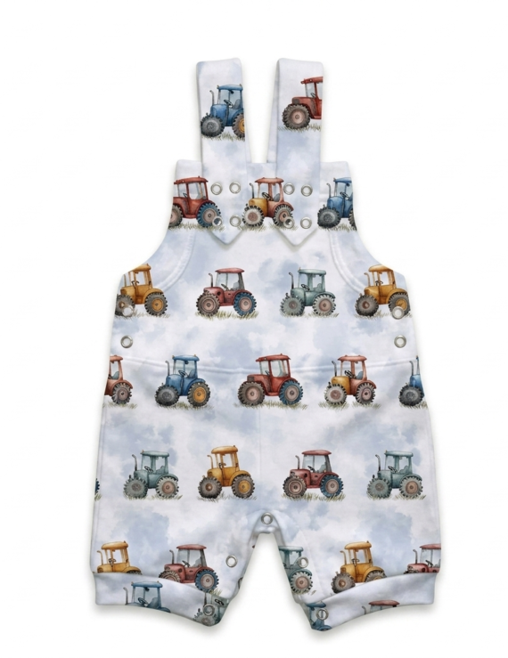 Traktor Baby Latzshorts kurzer Baumwoll Latzoverall mit Traktor Motiv