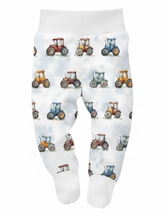 Babyhose mit Traktor-Motiv und Fußteil für Jungenbaby