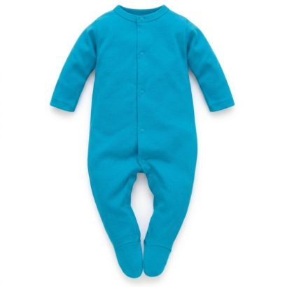 Türkiser Baby Langarm Strampler aus Baumwolle für Jungen