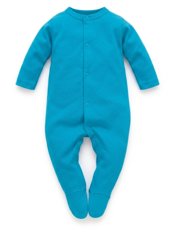 Türkiser Baby Langarm Strampler aus Baumwolle für Jungen